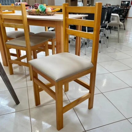 Mesa 1,20m Mel (1605) com 04 Cadeiras em Madeira Pop (1418) - Imagem 4