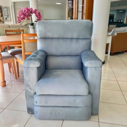 Poltrona Reclinável Papai Aconchego Veludo Cinza (4212) - Imagem 3