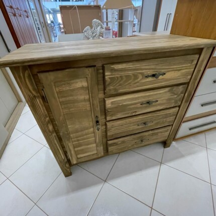 Comoda 1,16m 4 Gavetas Sapateira Rustico em Madeira (6438) - Imagem 3