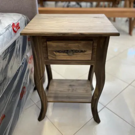 Mesa Lateral Rustico 1 Gaveta em Madeira (3161)