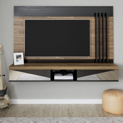 Painel 1,80m Monaco Preto com Vidro Bronze (3007) - Imagem 5