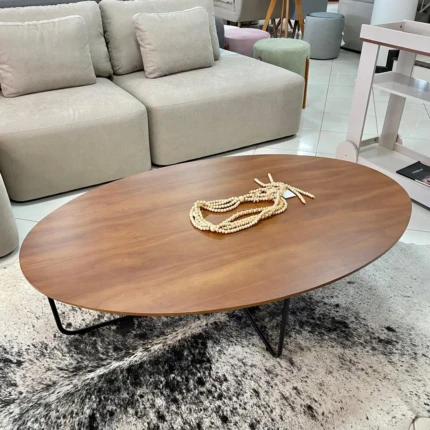 Mesa de Centro de 1,40m Oval Castanho (6027) - Imagem 3