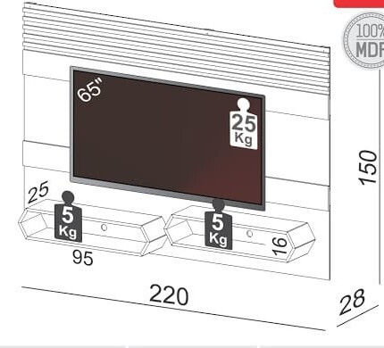 Painel 2,20m PA22 100% MDF (258) - Imagem 4