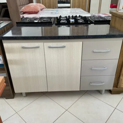 Balcao 1,18m 2 Portas 3 Gavetas com Tampo (3824-3242)
