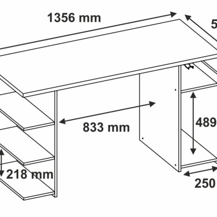 Mesa Escritório 1,36m Gamer NT2065 Preto (995) - Imagem 5