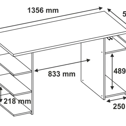 Mesa Escritório 1,36m Gamer NT2065 Preto (995) - Imagem 5