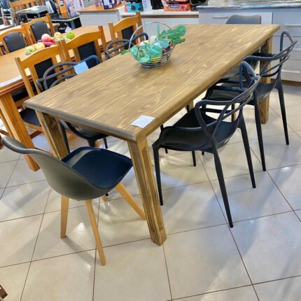 Mesa Rustica 1,60m em Madeira (6363) com 6 Cadeiras Siena e Aviv (3999-1203) - Image 3