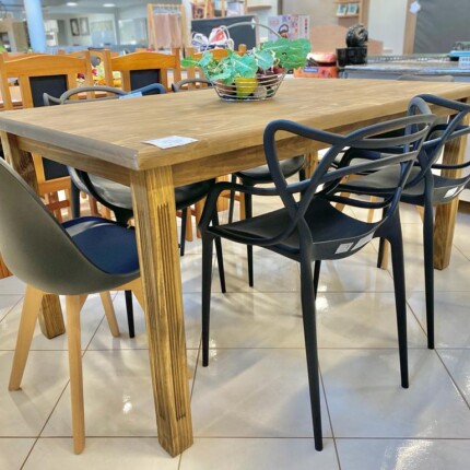 Mesa Rustica 1,60m em Madeira (6363) com 6 Cadeiras Siena e Aviv (3999-1203) - Image 2