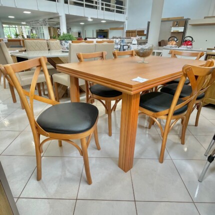 Mesa 1,60m Genova (2532) com 6 Cadeiras Leon X Impermeável (1101) - Imagem 2