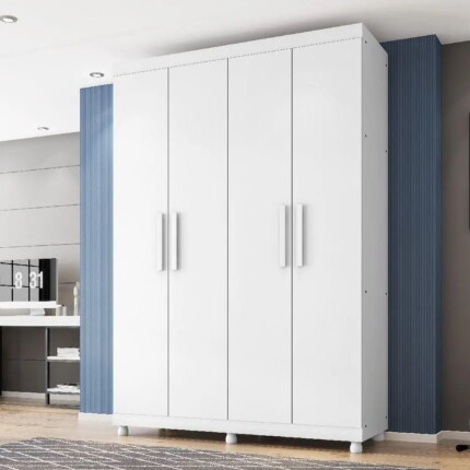 Roupeiro 1,63m 4 Portas Padua Branco (2533) - Imagem 4