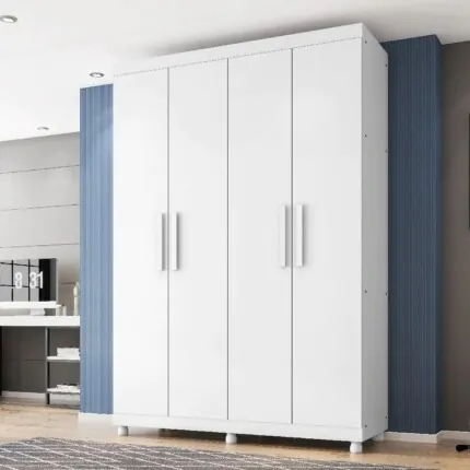 Roupeiro 1,63m 4 Portas Padua Branco (2533) - Imagem 4
