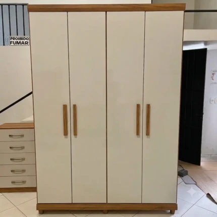 Roupeiro 1,63m 4 Portas Padua Castanho (3085) - Imagem 1