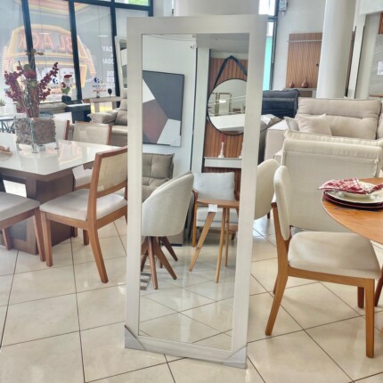 Espelho com Moldura 1,63m x 63cm Branco (20) - Imagem 1
