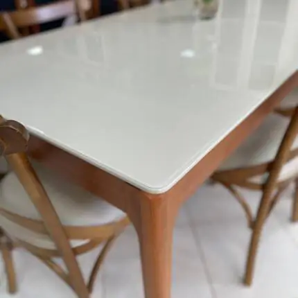 Mesa 1,80m Wind com Vidro (4802) com 6 Cadeiras Leon X Fendi Impermeável (4790) - Imagem 6