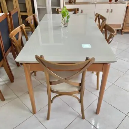 Mesa 1,80m Wind com Vidro (4802) com 6 Cadeiras Leon X Fendi Impermeável (4790) - Imagem 5