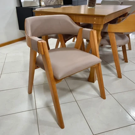 Mesa 1,80m Kenia Mel (6193) com 6 Cadeiras Olive Impermeável Facto (1275) - Imagem 4