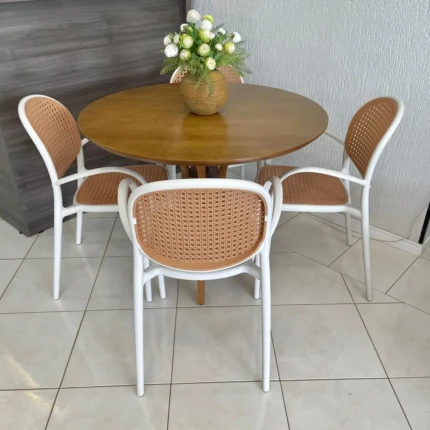 Mesa Redonda 1m (1745) com 4 Cadeiras Positano Nude (3877) - Imagem 4