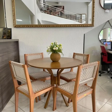 Mesa Redonda 1m (1745) com 4 Cadeiras com Corda Nautica (5180) - Imagem 3