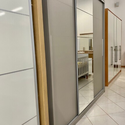 Roupeiro 2,30m 3 Portas Deslizantes com Espelho e MDF Alabama (3605) - Imagem 3