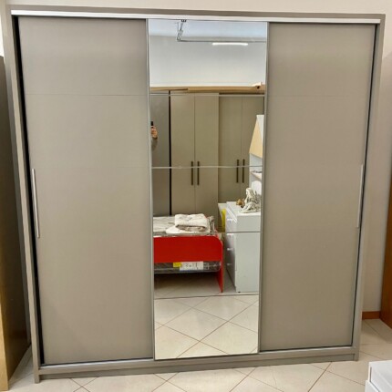 Roupeiro 2,30m 3 Portas Deslizantes com Espelho e MDF Alabama (3605) - Imagem 7