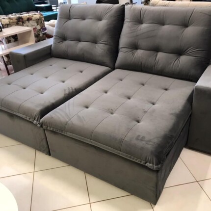 Sofa 2,44m Caribe Tecido Veludo - Di Qualita (6669) - Imagem 3