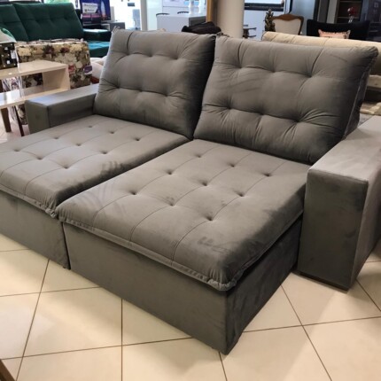 Sofa 2,44m Caribe Tecido Veludo - Di Qualita (6669) - Imagem 6