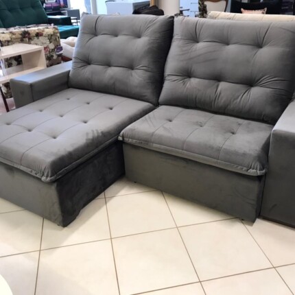 Sofa 2,44m Caribe Tecido Veludo - Di Qualita (6669) - Imagem 7
