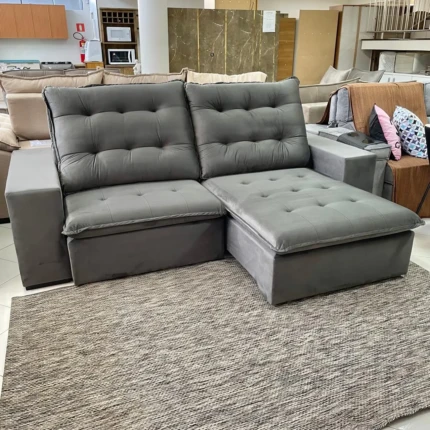 Sofa 2,44m Caribe Tecido Veludo - Di Qualita (6669) - Imagem 4