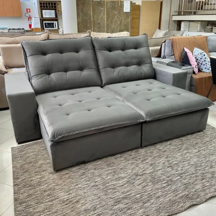 Sofa 2,44m Caribe Tecido Veludo - Di Qualita (6669)