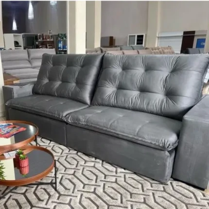 Sofa 2,44m Caribe Tecido Veludo - Di Qualita (6669)