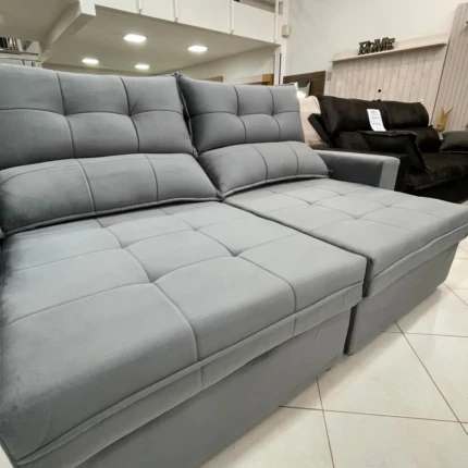 Sofa 3,00m Dubai Veludo Cinza (5930) - Imagem 2