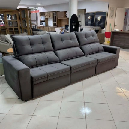 Sofa 3,00m Dubai Veludo Cinza (5930) - Imagem 3