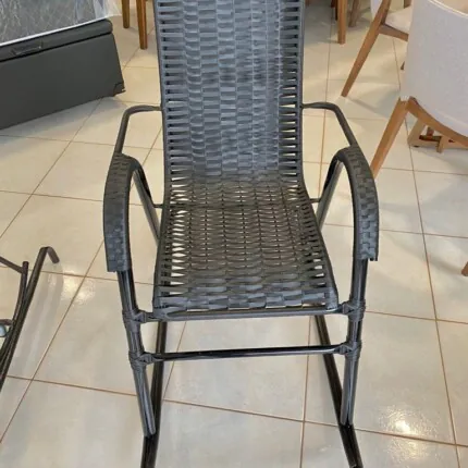 Cadeira de Área de Balanço com Fibra Sintética Preta (238) - Imagem 2