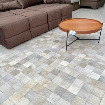Tapete 3,00m x 2,00m Couro Legítimo Patchwork Tons claros (4926) - Image 1