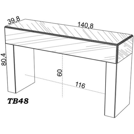 Aparador 1,40m TB47 100% MDF Espelhos (743) - Imagem 4