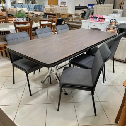 Mesa Extensível 1,60m a 2,00m (2012) com 06 Cadeiras Aço Preto Duo (829) - Imagem 3