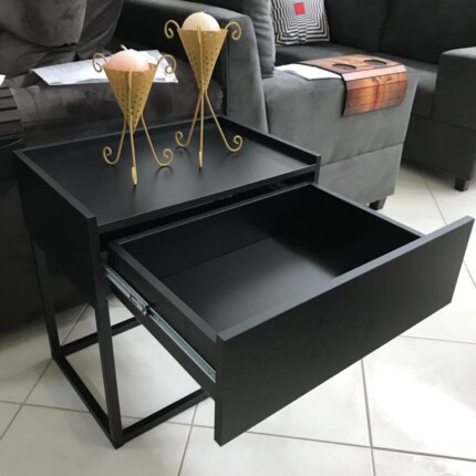 Mesa de Apoio 1342 Preto 1 Gaveta 54cm (1891) - Image 4
