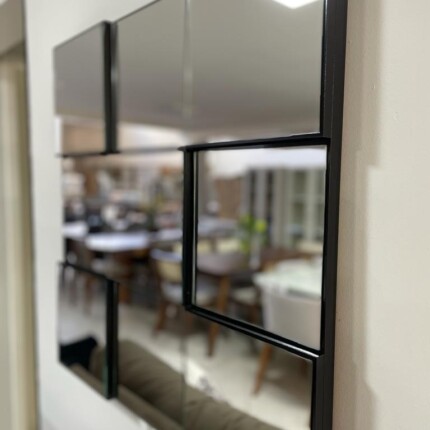Espelho Quadrado 3D TB86 Preto 75cm (4291) - Imagem 2