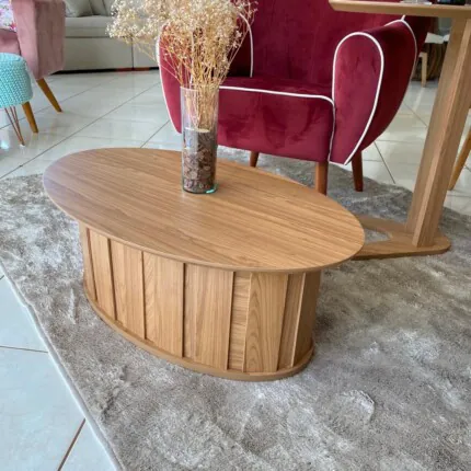 Mesa de Centro TB609 80cm MDF Ripado (893)