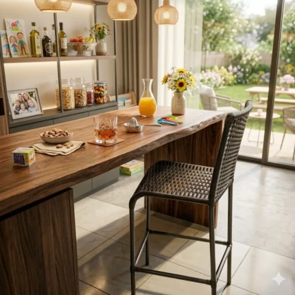 Banqueta Diplomata Fibra Preta (2598)