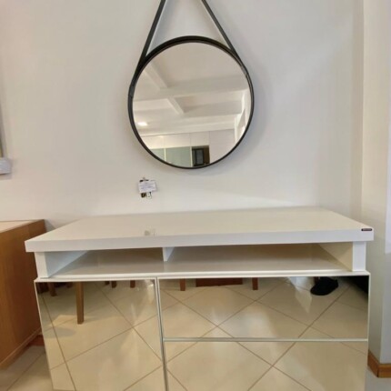 Espelho Redondo 62cm com Alça em Couro Aqua+ Preto (3621) - Imagem 10