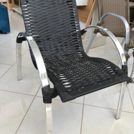 Cadeira de Área Garden Alumínio Fibra Preto (3498) - Imagem 1