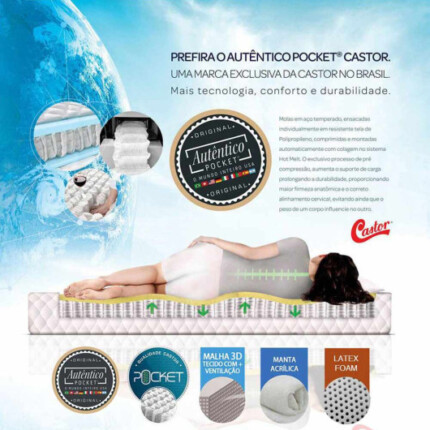 Cj. Box Queen 1,58m Castor Silver Air - Firme (4691) - Imagem 1