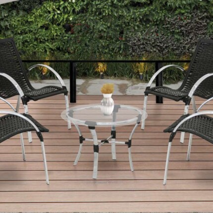 Cadeira de Área Garden Alumínio Fibra Preto (3498) - Imagem 4