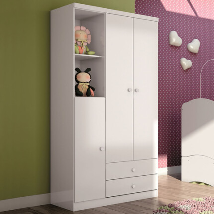 Roupeiro 91cm Bala de Menta Branco (2589) - Imagem 3