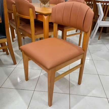 Mesa 1,55m Barcelona (3327) com 6 Cadeiras Luzia Mel (3429) - Imagem 3