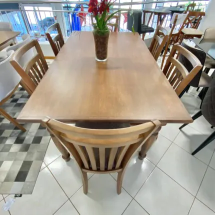 Mesa 1,80m Madeira de Jequetiba (2184) com 6 Cadeiras Larissa (2823)