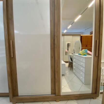 Roupeiro 2,01m 2 Portas Deslizantes Zurique com 1 Espelho (4515) - Imagem 6