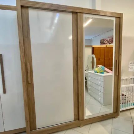 Roupeiro 2,01m 2 Portas Deslizantes Zurique com 1 Espelho (4515)