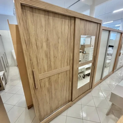 Roupeiro 2,01m 2 Portas Deslizantes Zurique com 1 Espelho (4515) - Imagem 3